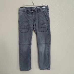 Wrangler Boys’ Slim Fit Gray Distressed Utility Carpenter Jeans Size 12 Husky